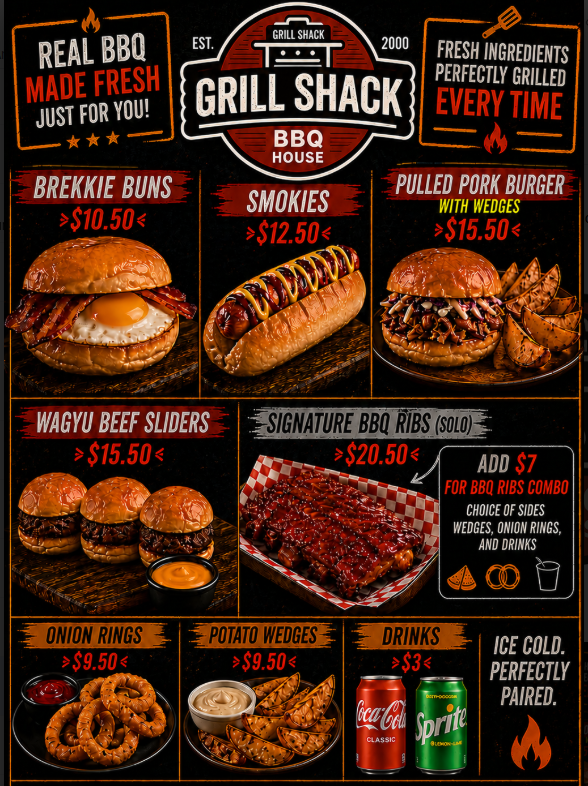 Grill Shack menu